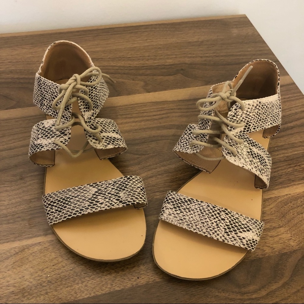 Chelsea Crew Snake Print Tie Sandals